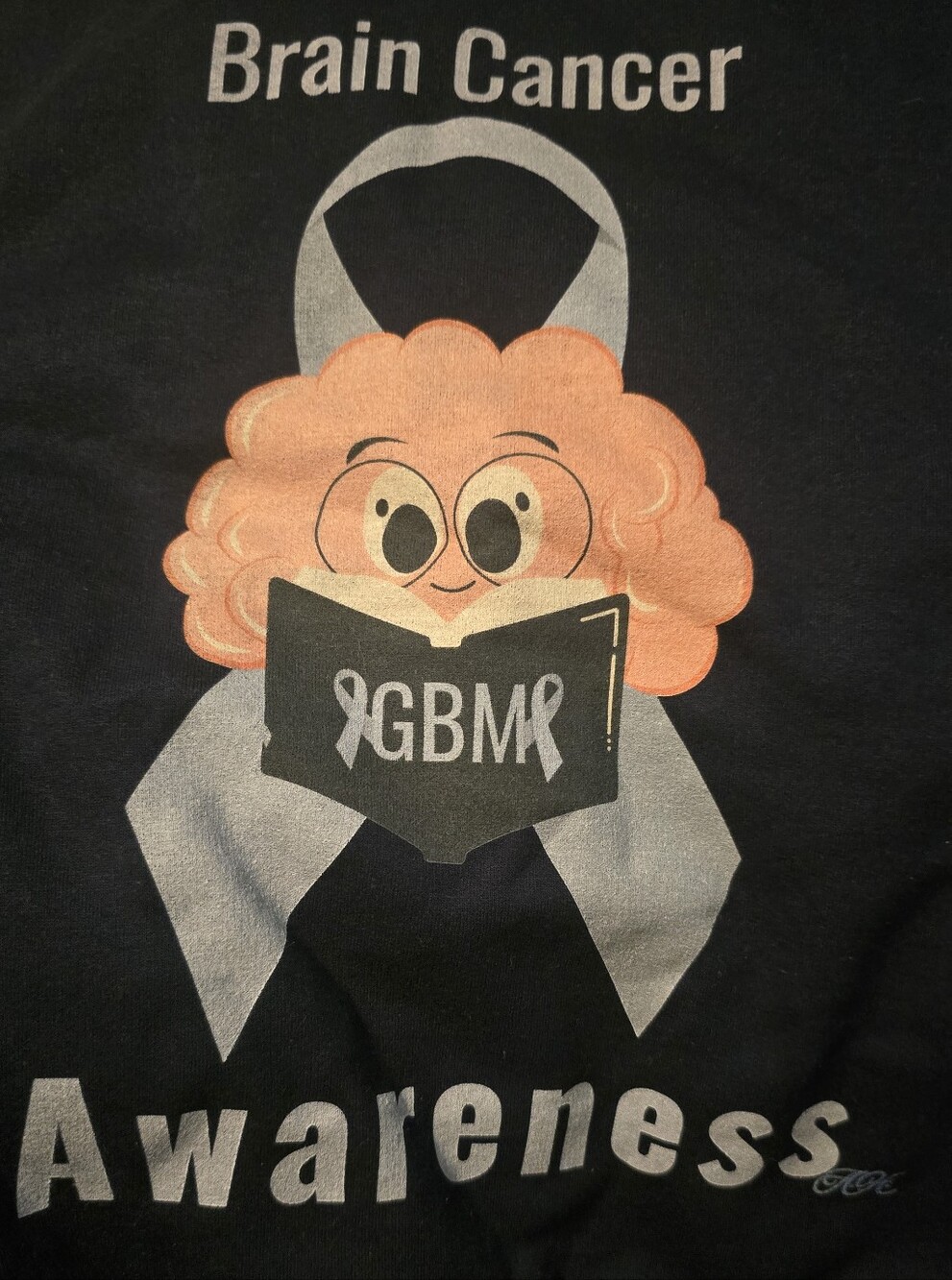 A.H. Brain Cancer Awareness GBM Long Sleeve Crewneck Sweatshirt L